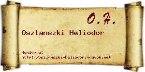 Oszlanszki Heliodor névjegykártya
